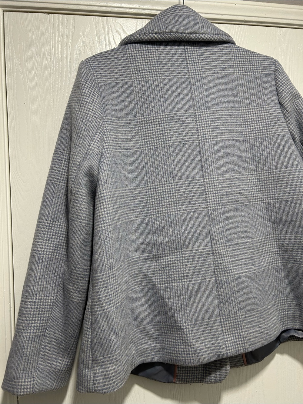 Gal Meets Glam Collection Aubrey Scalloped Houndstooth Check Blue Coat Size M - Picture 9 of 12